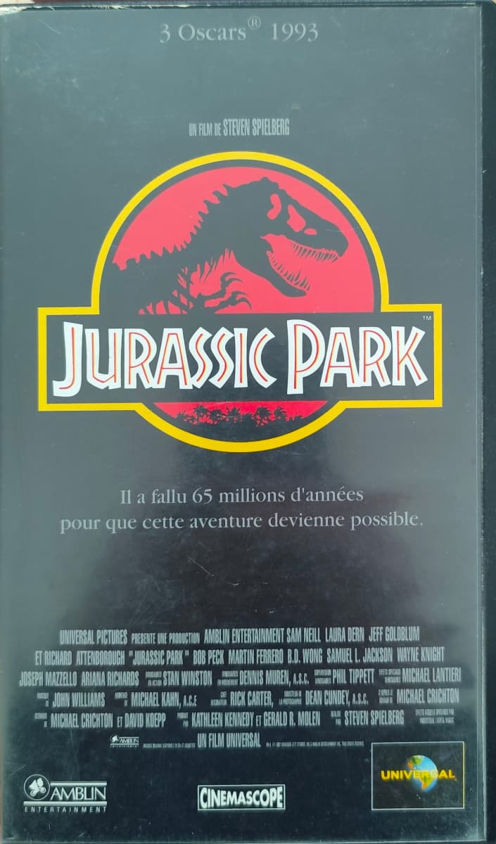 Cassette VHS Jurassic Park Steven Spielberg