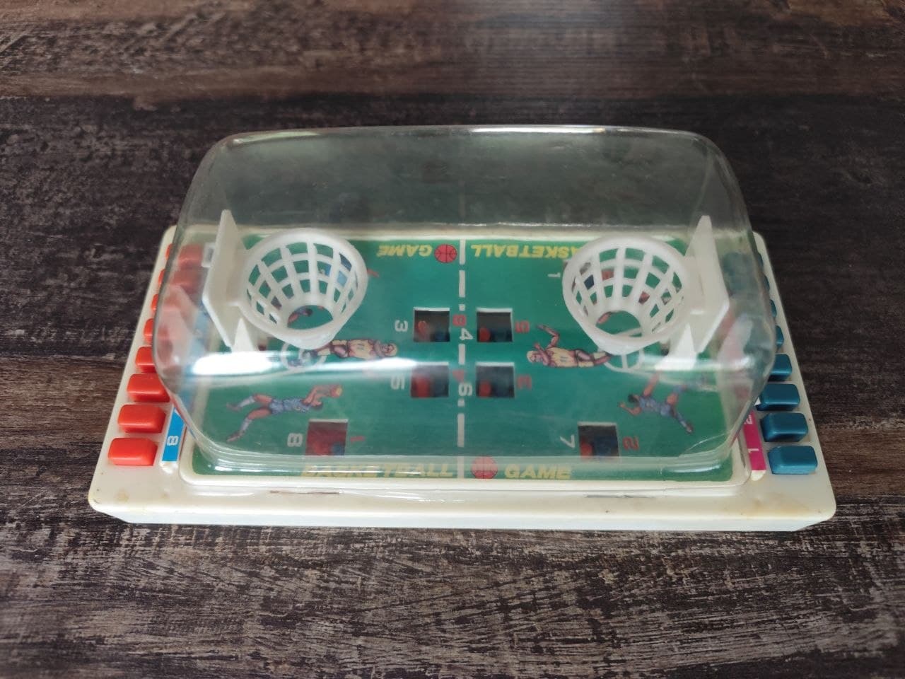Jeu de basket de table vintage à dôme transparent, 2 joueurs