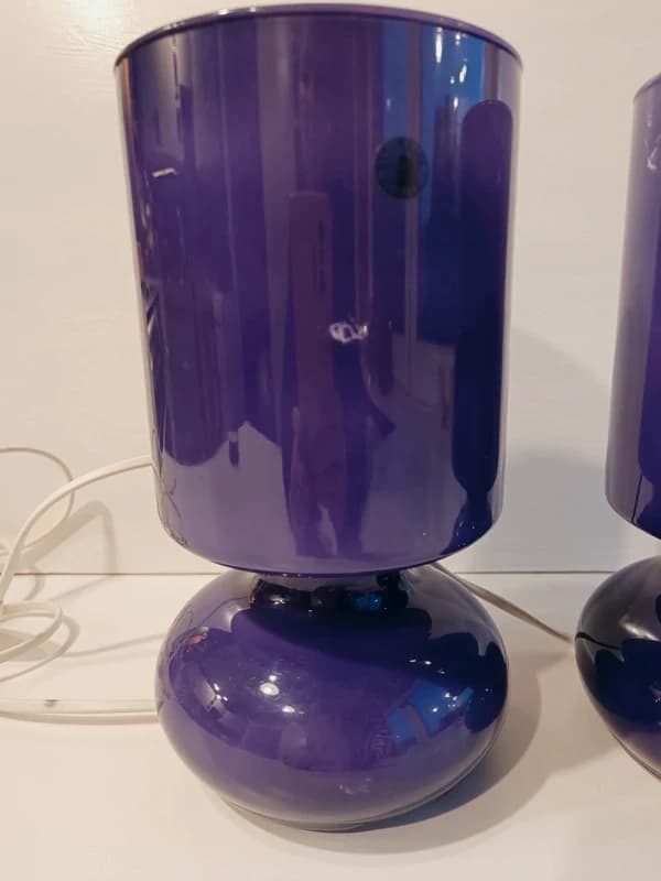 Lot de 2 lampes Ikea Lykta en verre violet