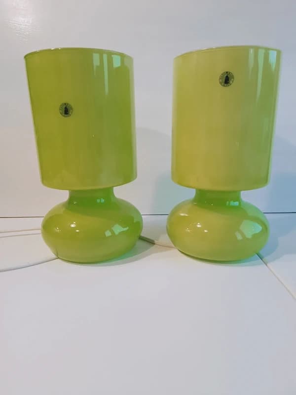 Lot de 2 lampes Ikea Lykta en verre vert