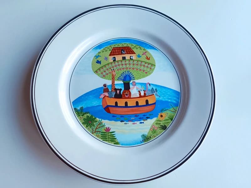 Assiette à dessert Villeroy & Boch – Design Naïf « Arche de Noé »
