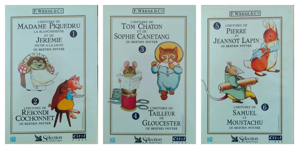 Lot de 3 cassettes VHS Beatrix Potter