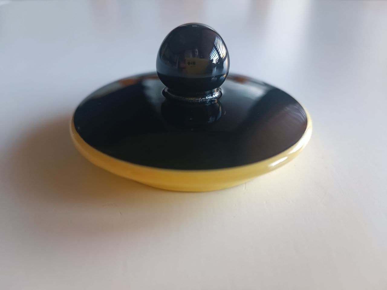 Couvercle de sucrier Villeroy & Boch Biarritz, noir et jaune